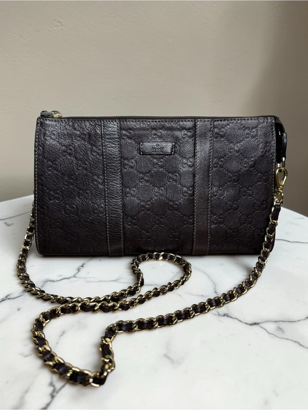 Gucci Brown Leather Clutch